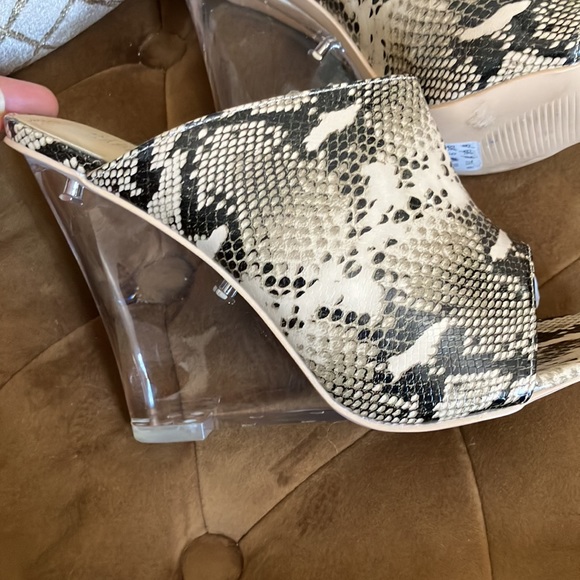 - Multi Snake Slip On 4.5" High Heel Clear Wedge - Picture 4 of 9